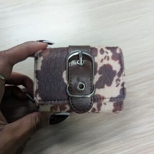 Cowhide Leather Key Holder in Brown and Cream